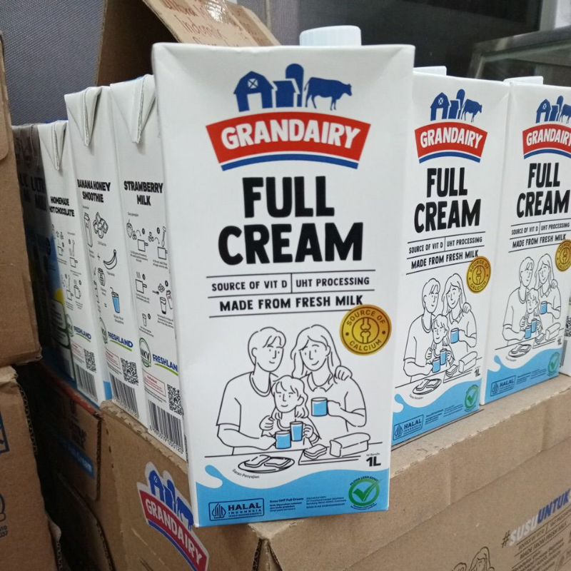 

susu uht grandairy full cream 1ltr