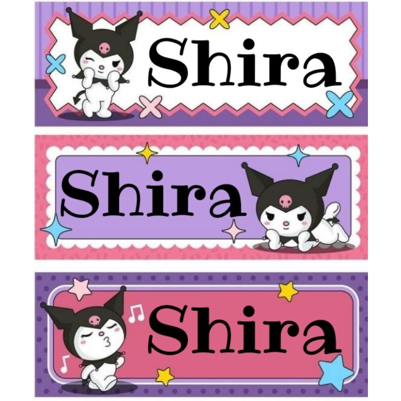 

100pcs Stiker nama anak waterproof transparan / putih