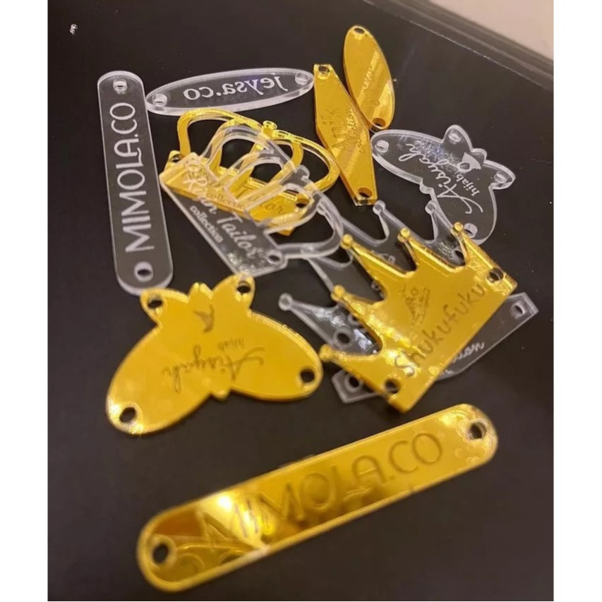 

LABEL HIJAB AKRILIK REBRANDING TERMURAH / AKRILIK GOLD / AKRILIK BENING / LABEL BAJU PAKAIAN GAMIS