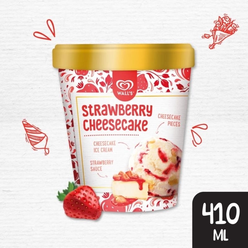 

WALL'S STRAWBERRY CHEESECAKE 410ML | ICE CREAM WALL'S STRAWBERRY CHEESECAKE 410ML