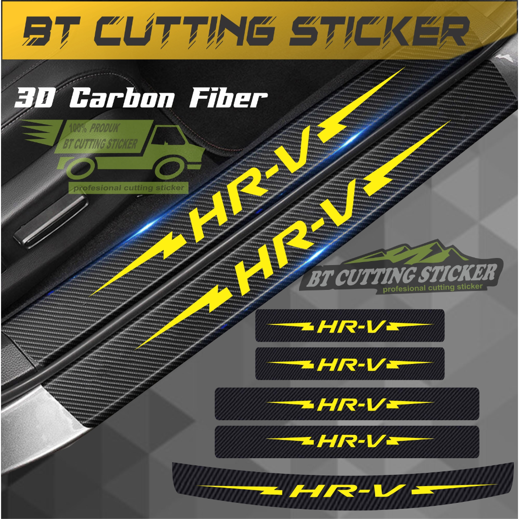 5 pcs sticker carbon 3D sticker mobil hr-v sticker honda hrv sticker carbon 3D