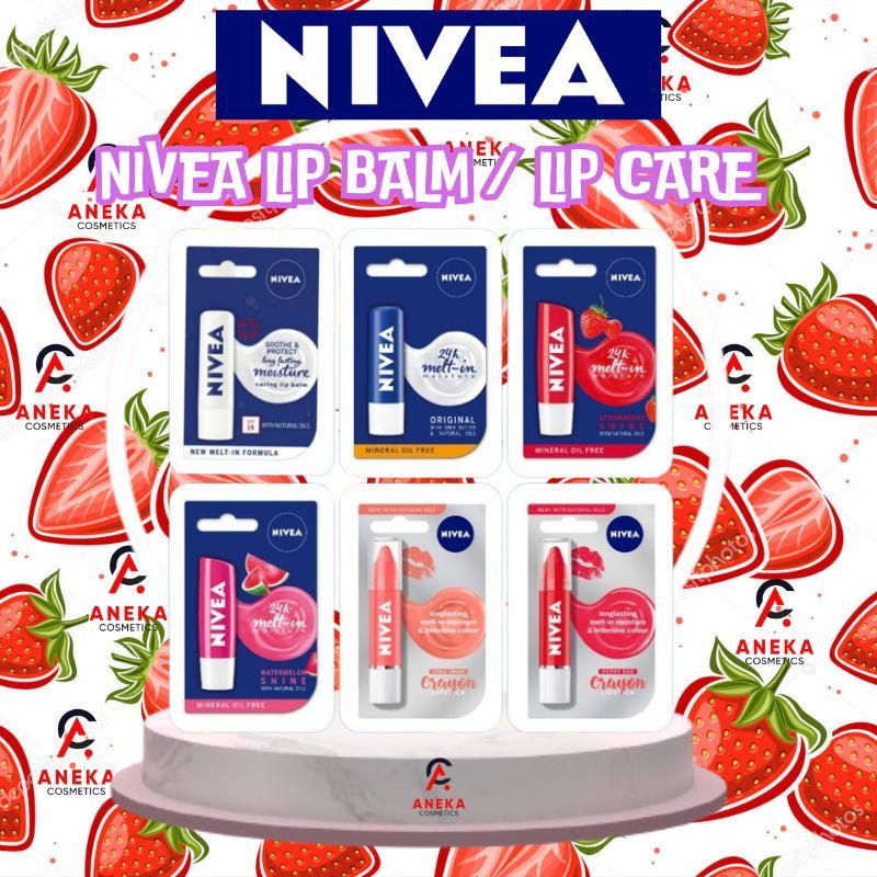 NIVEA LIP BALM / LIP CARE | ORIGINAL | SOOTHE & PROTECT | STRAWBERRY | WATERMELON | COLOR & CARE RED
