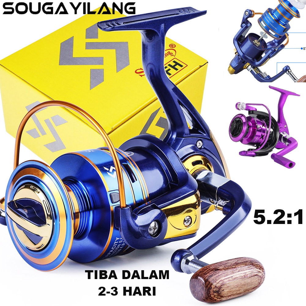 Sougayilang Reel Pancing Spinning Fishing Reel 1000-7000 Harga Terendah Untuk Metal Spool Joran Panc
