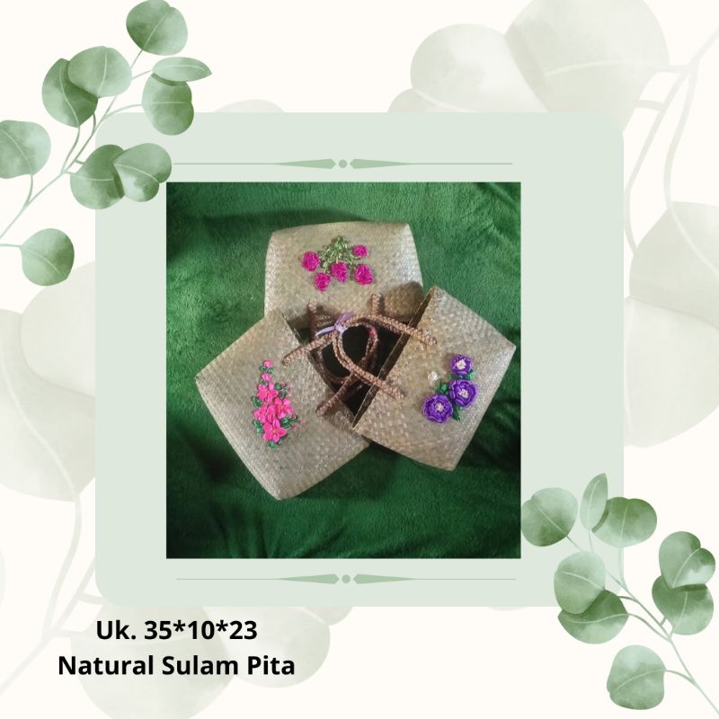HAND BAG-GOODIE BAG-TAS PURUN-TAS MAP-SULAM PITA-NATURAL-KALIMANTAN-CANTIK