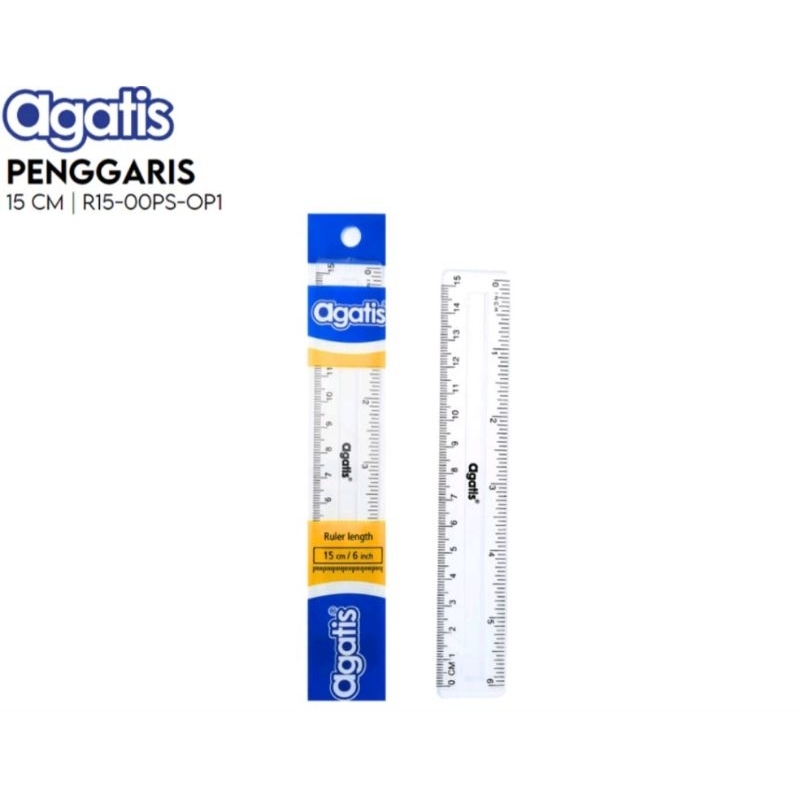 

penggaris | Garisan Agatis 15cm Mika Bening (1 Pcs)