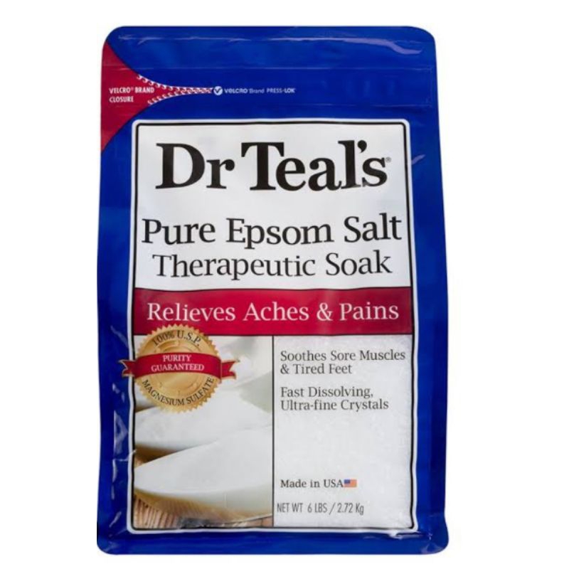 

dr.teals pure epsom salt therapeutic soak 250gr.repack asli import usa