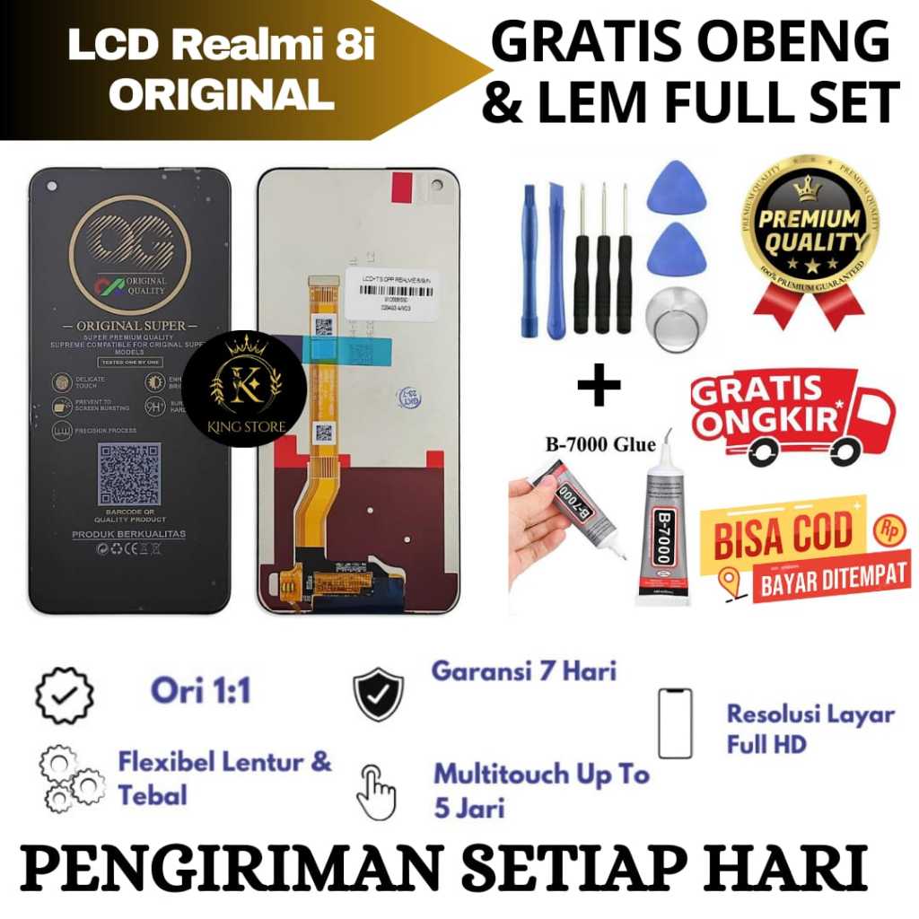 Lcd Touchscreen Realme 8i Original FullSet / Lcd Realme 8i Original Garansi Pabrik Full Set Obeng Da