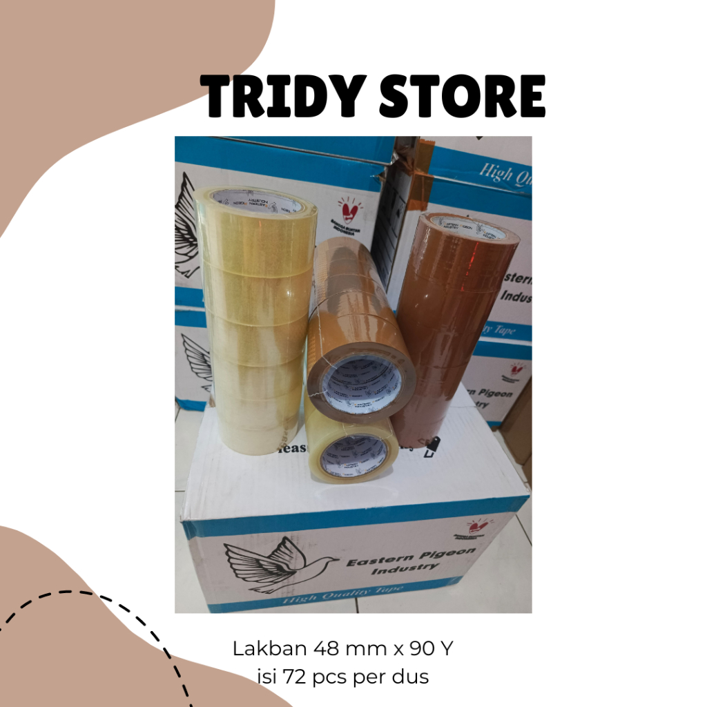 

Lakban 2 inchi 48mm x 90y per dus bening coklat isolasi perekat selotip slasiban lem kardus packing