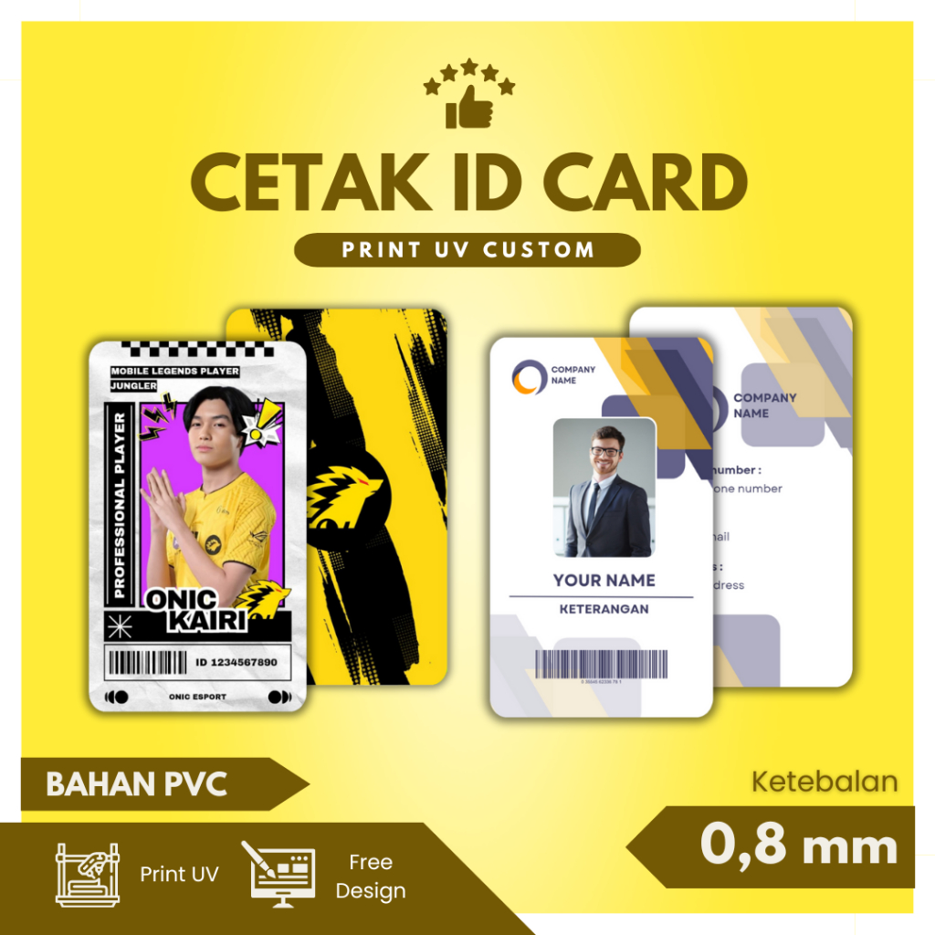 

ID CARD PRINT UV BERWARNA BISA CUSTOM