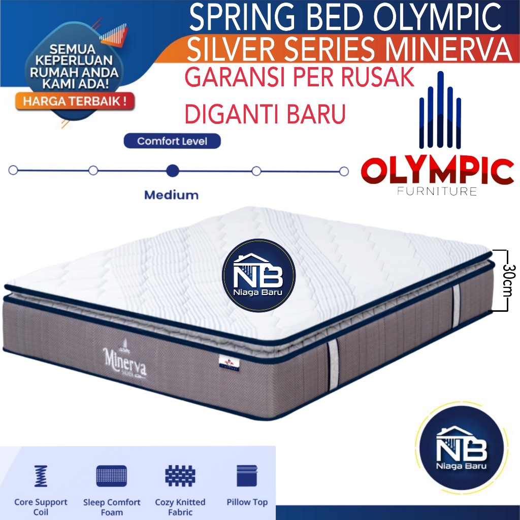 MATRAS KASUR SPRINGBED SILVER SERIES MINERVA OLYMPIC PER KHUSUS BOGOR KURIR TOKO