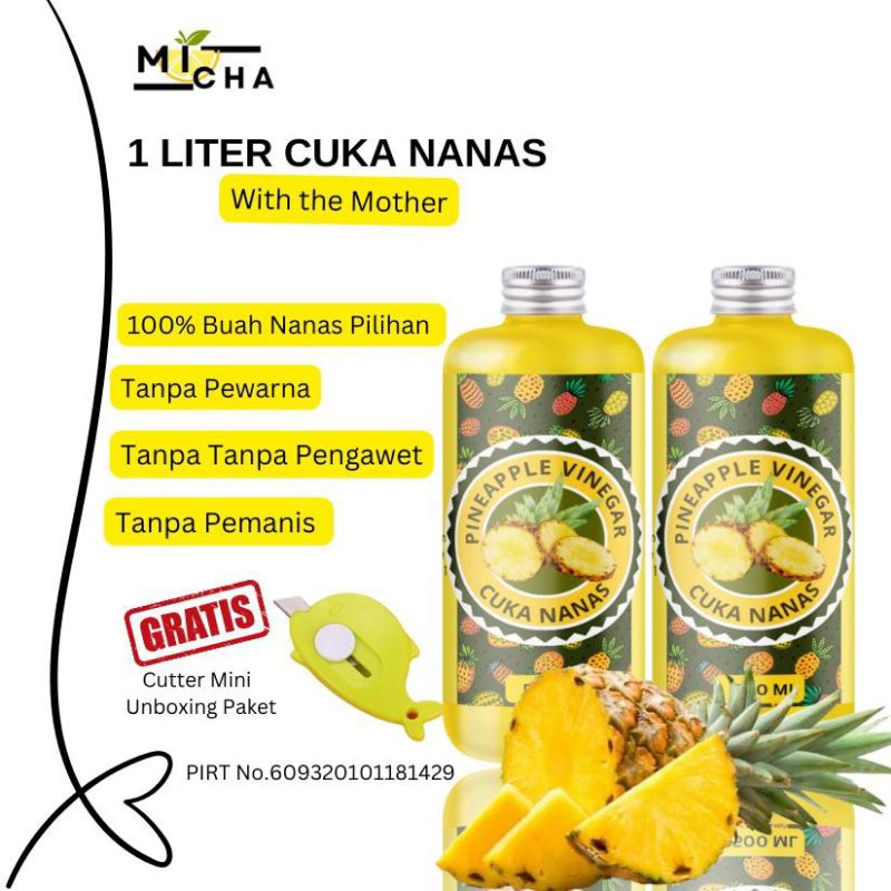 

1 Liter Cuka Nanas With Mother Organic Asli