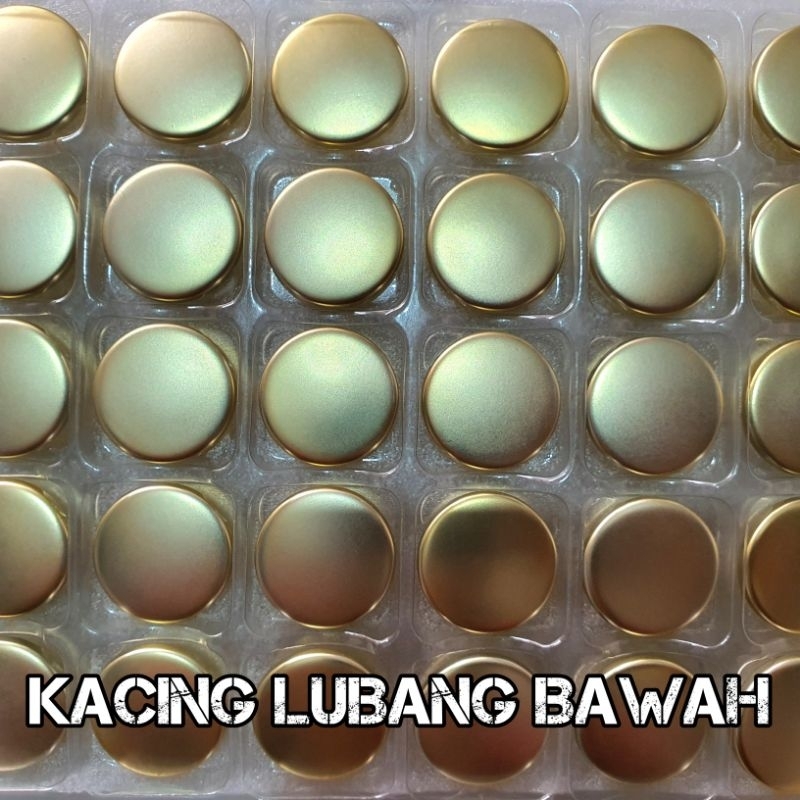 kancing jamur/kancing lubang bawah warna emas 2,3cm