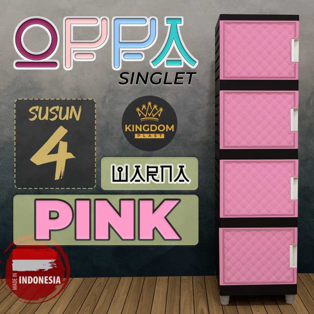 Kingdom Lemari Plastik OPPA Susun 4 Lemari serbaguna kecil lemari plastik 4 susun