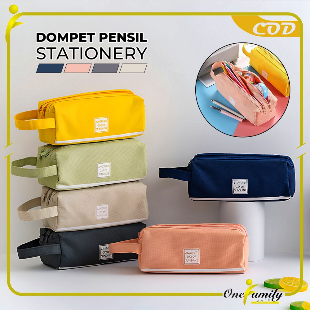 

ONE-A80 Tempat Alat Tulis Perlengkapan Sekolah 2 Sisi Dompet Pensil Stationery / Kotak Pensil Tempat Bolpen Pen Make Up Pouch Kosmetik Travel