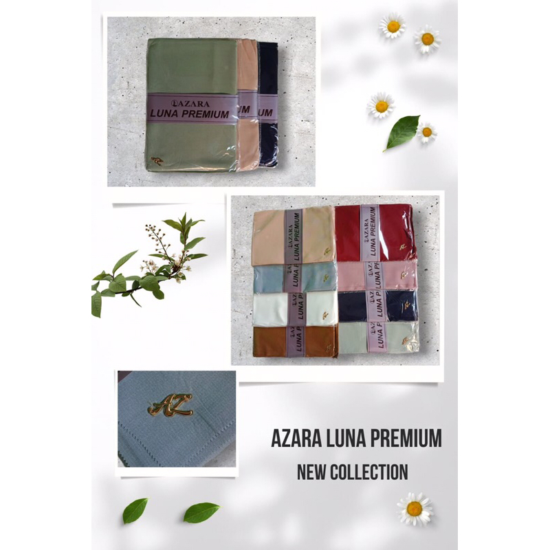 [Grosir 10pcs] Hijab Azara Luna Premium Lc Logo Jilbab Segiempat Polos Jilbab Azara Laser Cut Jilbab