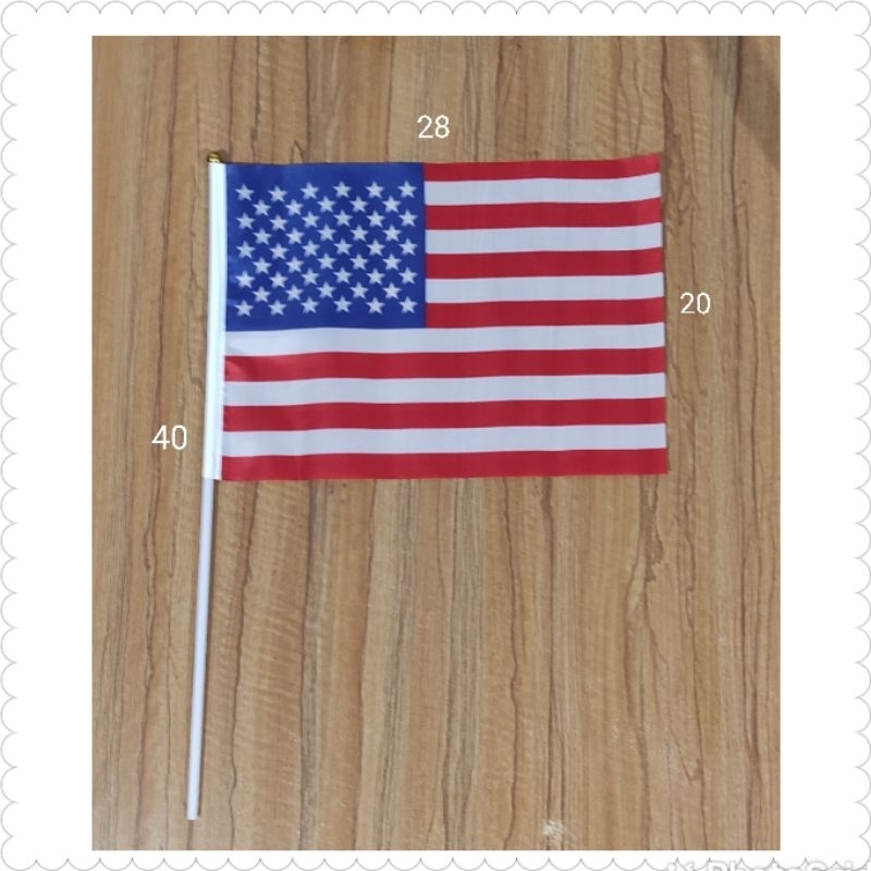 Bendera tangan USA (Amerika Serikat) ukuran sedang