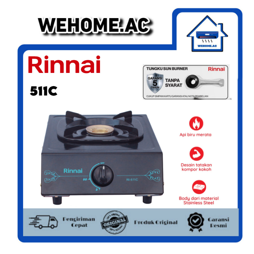Kompor Rinnai 1 Tungku Rinnai 511C Kompor Satu Tungku