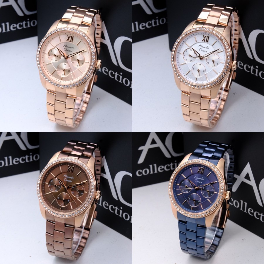 Alexandre Christie 2827 AC2827 BFB Black Rosegold Jam Wanita Original Ori