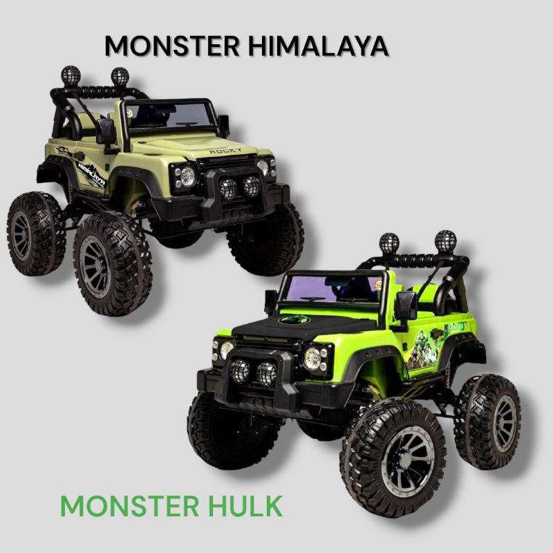 VOLTA5023/Mobil Aki Rocki Monster Himalaya/Mobil Aki Monster Hulk/Mainan Mobil Aki Rocki/Mainan Mobil Aki Remot