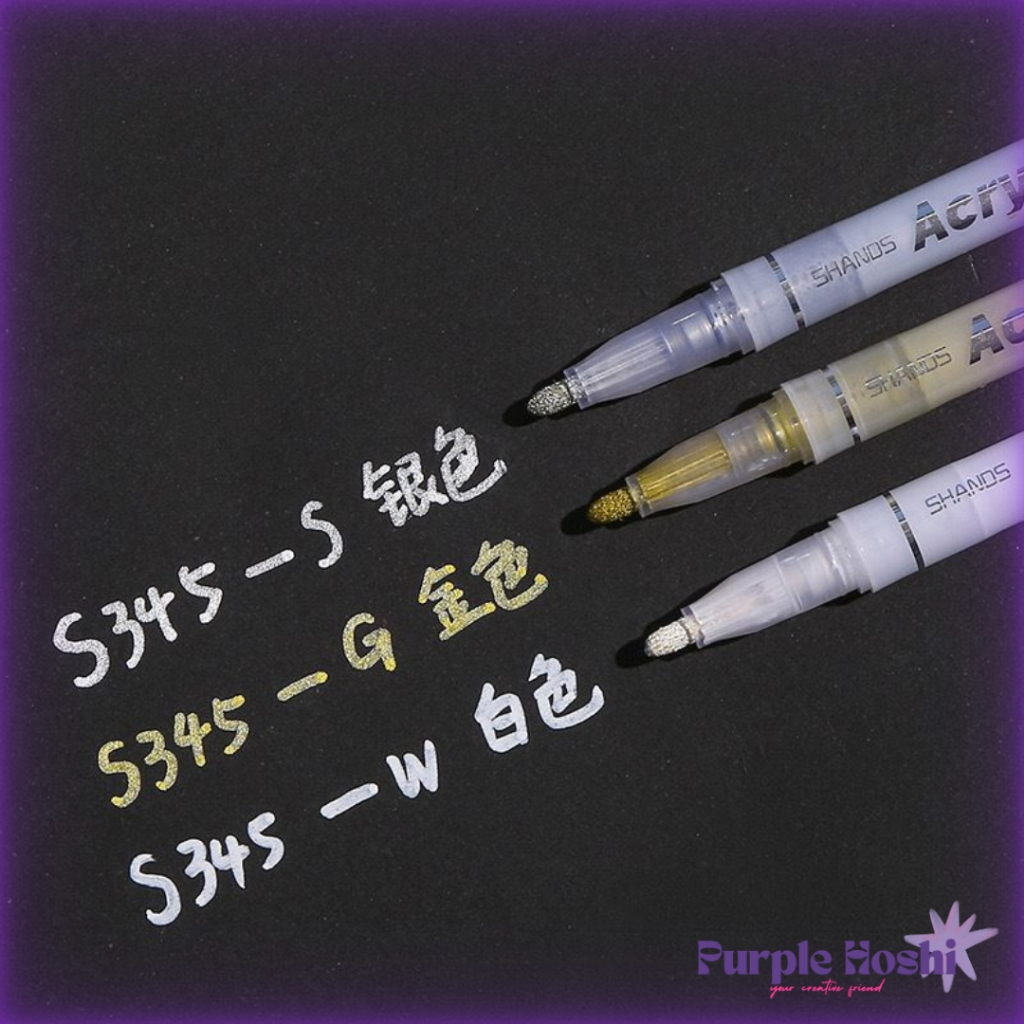 

Purple Hoshi Acrylic Marker Spidol Pen Akrilik DIY Buku Jurnal