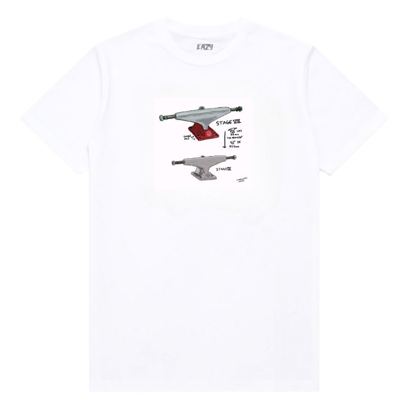 BAJU KAOS EAZY - TRUCK SKATE WHITE - EAZY
