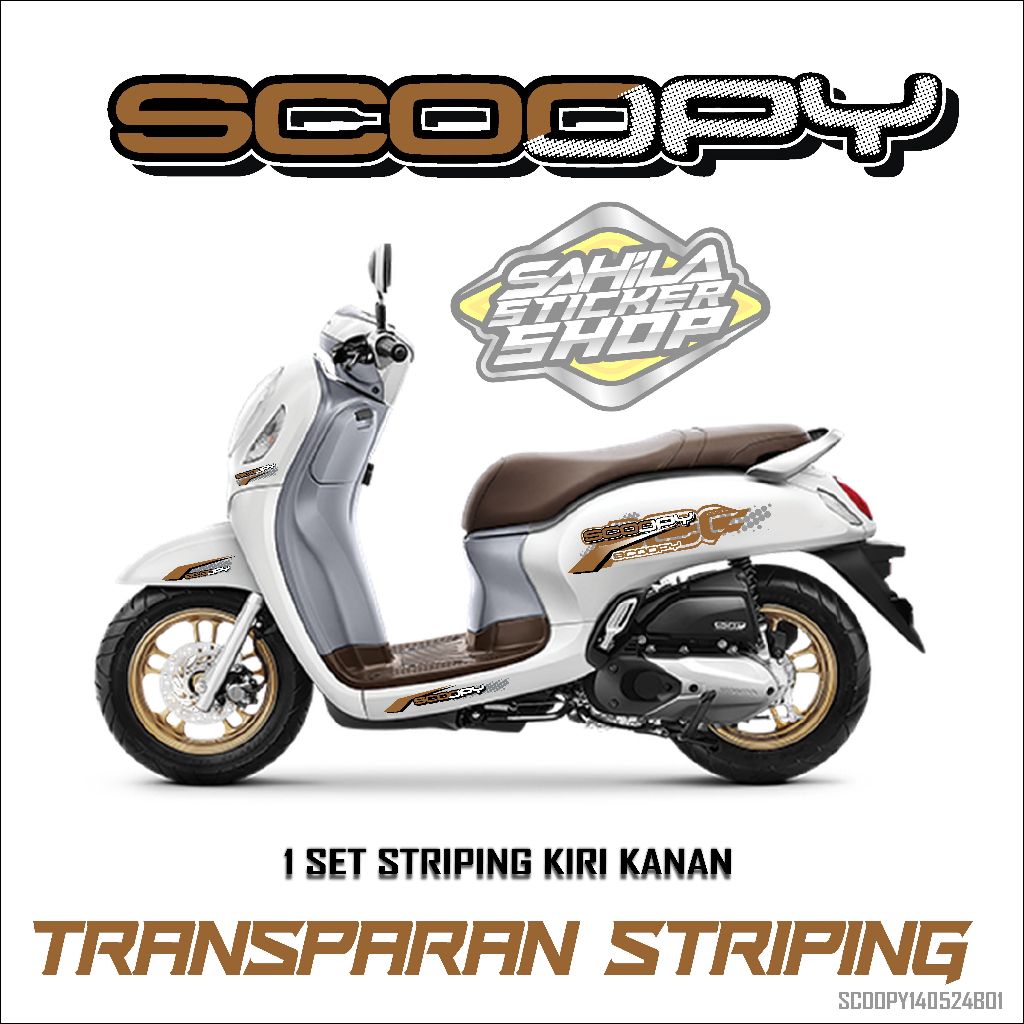 Striping Transparan Scoopy Simpel Elegan / Stiker Scoopy