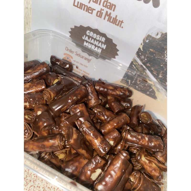 

promo terlaris pangsit roll lumer coklat 750ml viral