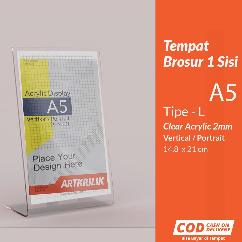 

KODE N48V STAND AKRILIK A5 QR CODE SCAN TEMPAT BROSUR TENT CARD A5 MODEL L