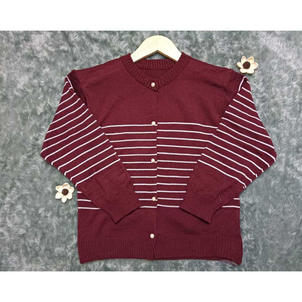 BW STRIP CARDIGAN WANITA CARDIGAN WANITA CUTE CARDIGAN WANITA KOREA CARDIGAN JUMBO CARDIGAN WANITA K