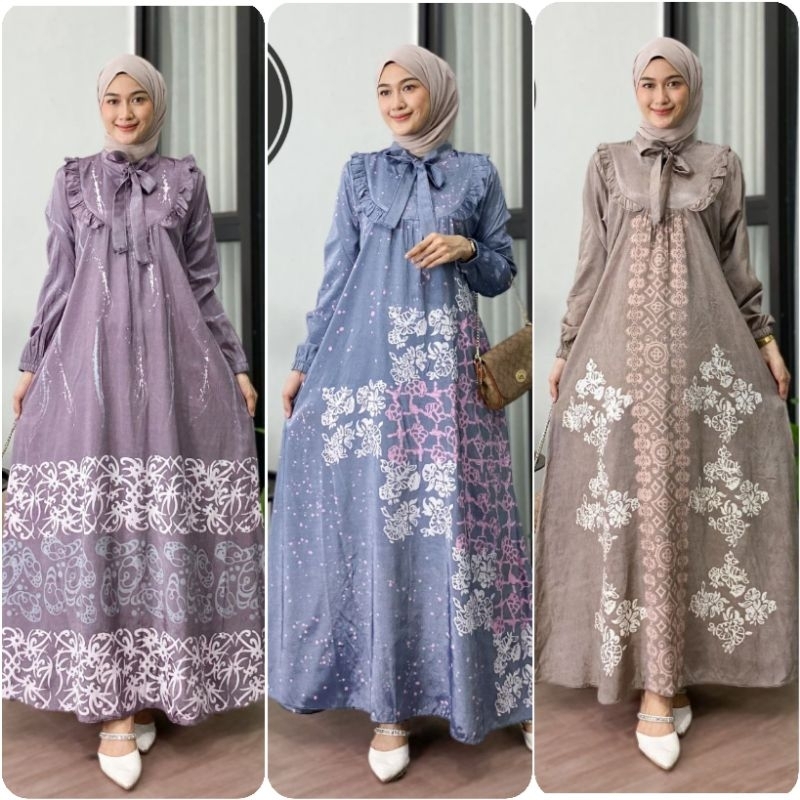 GAMIS SUTRA SILK ORY/ GAMIS SUTRA MOTIF/ GAMIS SUSUN/ GAMIS REMPEL TUMPUK/ ABAYA SUTRA
