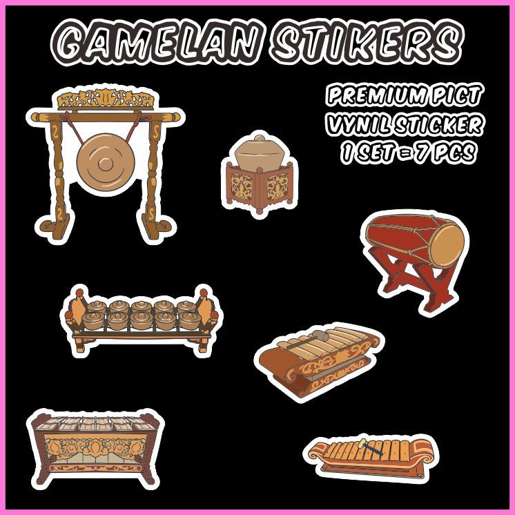 

[1 pack] Gamelan Stickers Cocok untuk oleh-oleh / scrapbook / Sticker Pack / Ecer - ddu-du sticker