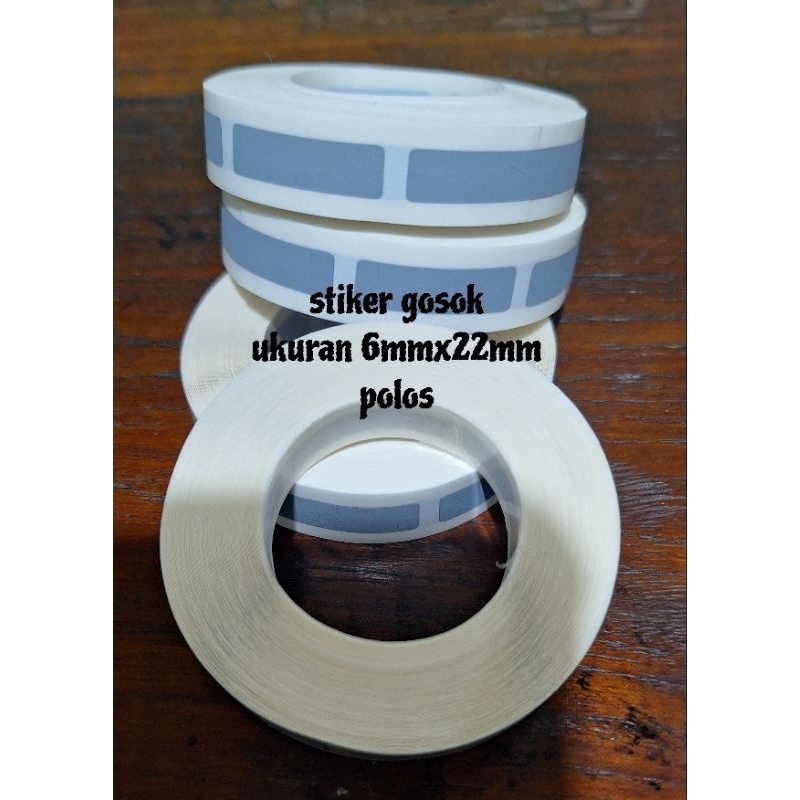 

Label Gosok Stiker Penutub Voucher ukuran 6mmx22mm Polos