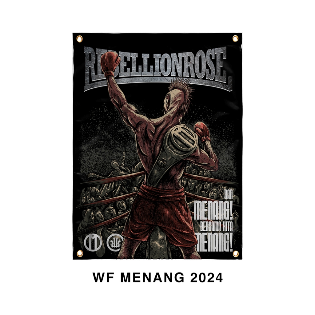 READY STOCK - WALL FLAG MENANG REBELLIONROSE - Original Rebellion Rose