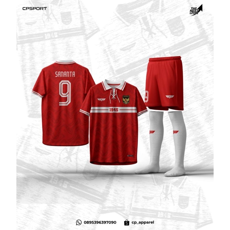 JERSEY OLAHRAGA INDONESIA / JERSEY VINTAGE FANTASY TIMNAS INDONESIA / VINTAGE JERSEY FOOTBALL INDONE
