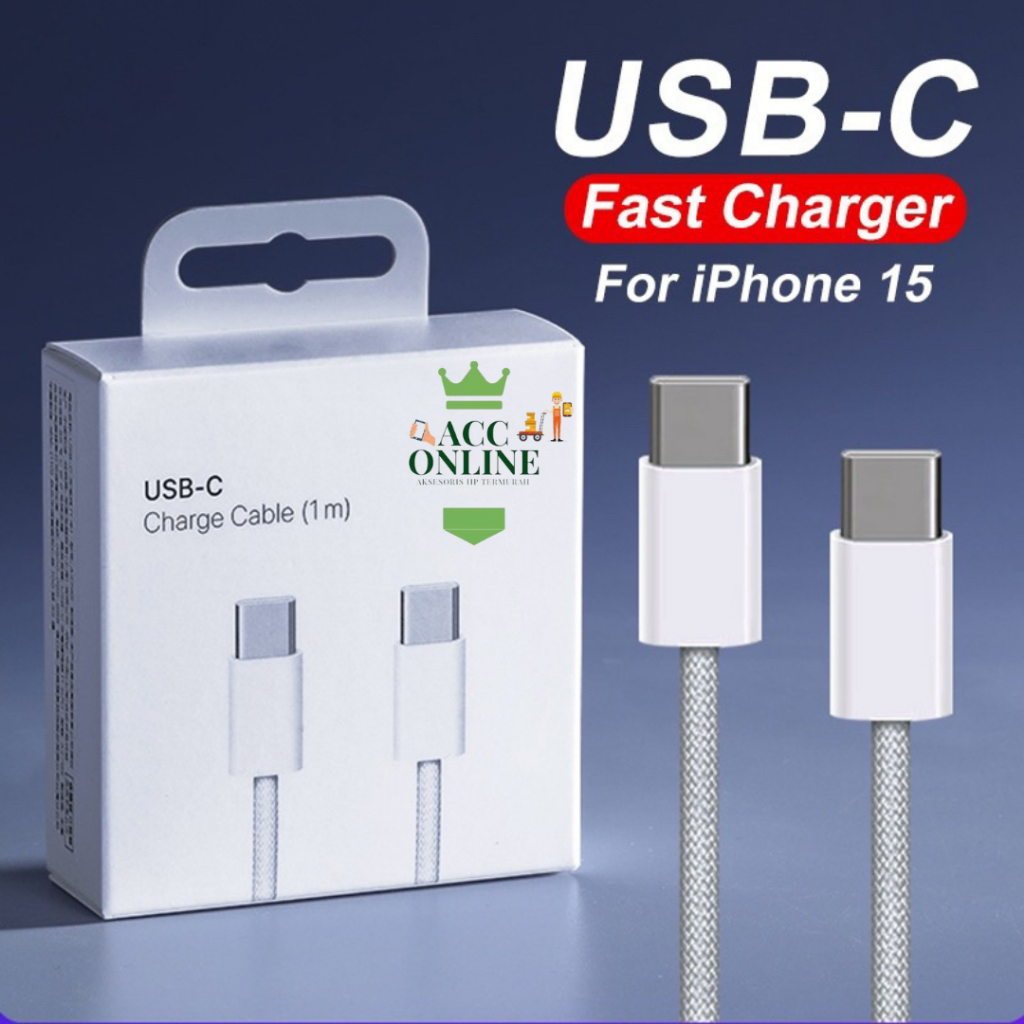 Kabel Data iphone tipe c to tipe c 15 15Pro 15Promax C Ke C KD Adaptor Kabel USB iPhone -nya / kompa