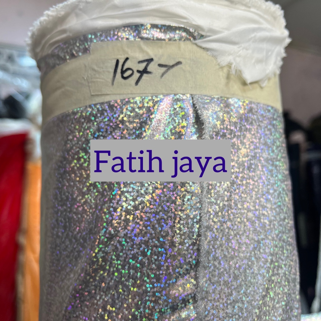 Hologram Silver motif kain Despo Koting semprot cocok untuk jaket dan tas. FATIH JAYA.official