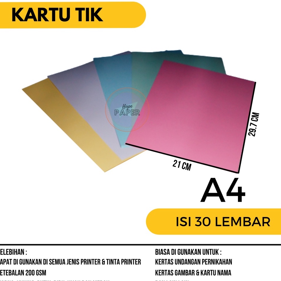 

Hadir Termurah kertas tik a4 2 gsm isi 3 lembar kertas karton tik