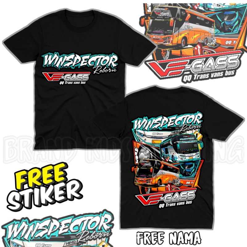 Bisa cod Baju Kaos Anak Anak Bus Winspector vegass Bus Basuri Telolet Pakaian Baju Anak Bus Mania