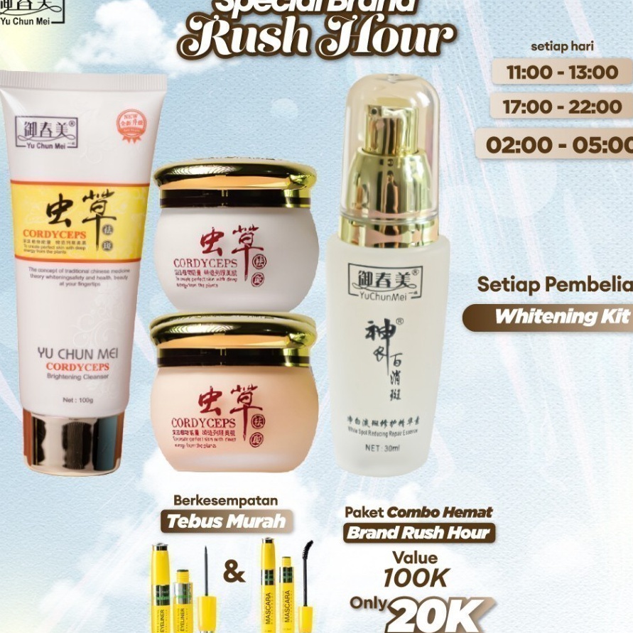 GROSIR BPOM ORIGINAL LOKAL YU CHUN MEI Cordyceps Whitening Kit