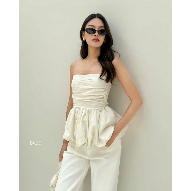 Phevy Top (Korean Tube Ruffle Top Import Bangkok)