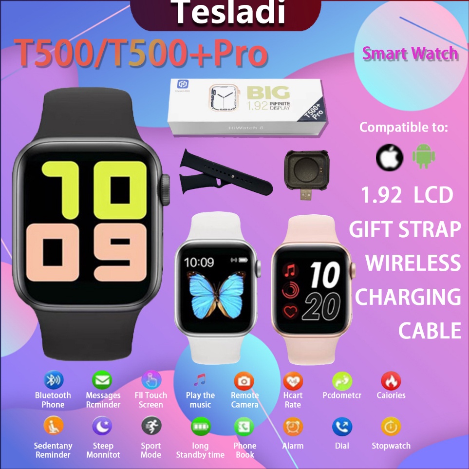 Pasti Untung Tesladi SmartWatch T5Pro Full Layar Sentuh Watch Pemutar Musik Monitor Detak Jantung Te