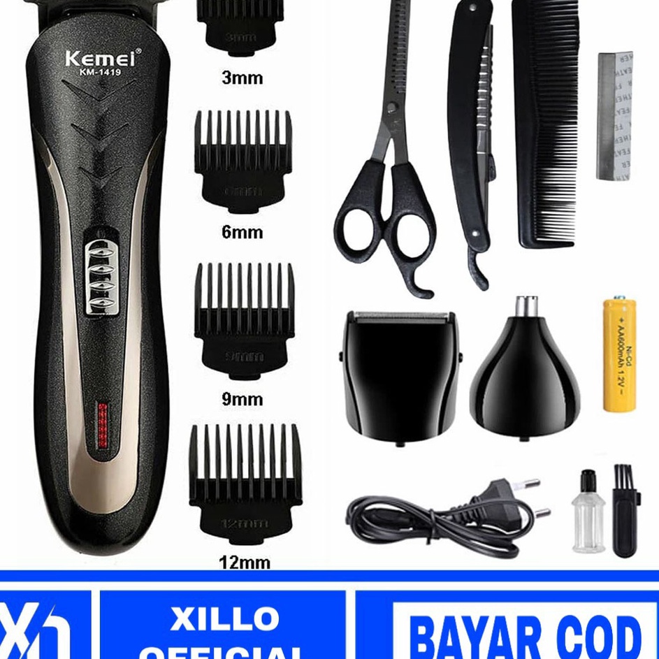 TERMURAH  COD  Mesin Cukur Rambut Cas KEMEI Multifungsi Alat Potong Rambut Tanpa Kabel Cukuran Kumis