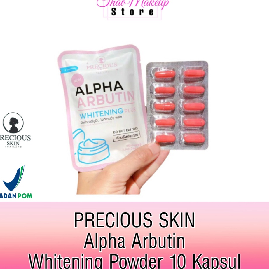 Terbaru Precious Skin Thailand Alpha Arbutin Whitening 3 Plus  Powder Pemutih Badan  Bubuk Lotion 25