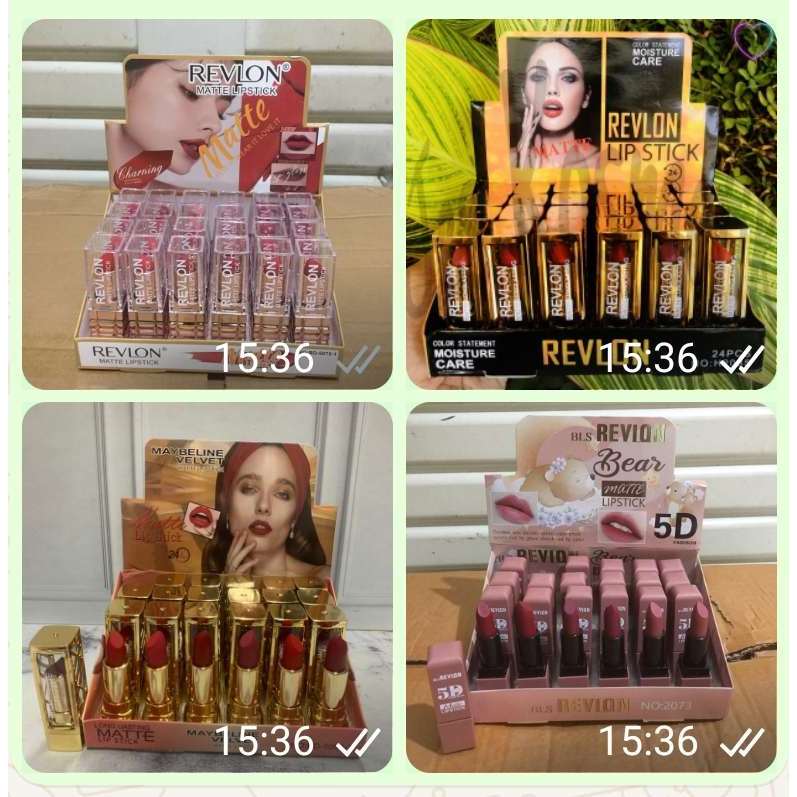 [24pcs] ANEKA LIPSTIK Perbox isi 24 pcs / LIPSTICK REVLON Maybeline 5D 5075 2073 2085 5083 5642 - Li