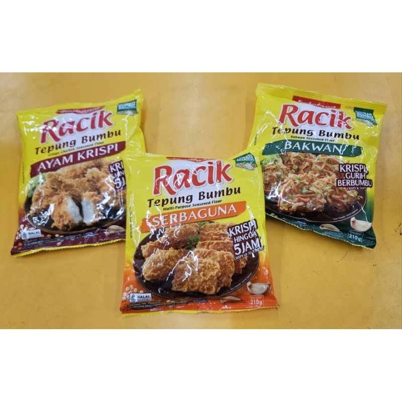 

ED 04.25 ( RACIK PCS 210GR ) - TEPUNG BUMBU RACIK SERBAGUNA - AYAM KRISPY - BAKWAN / SEASONED FLOUR GURIH