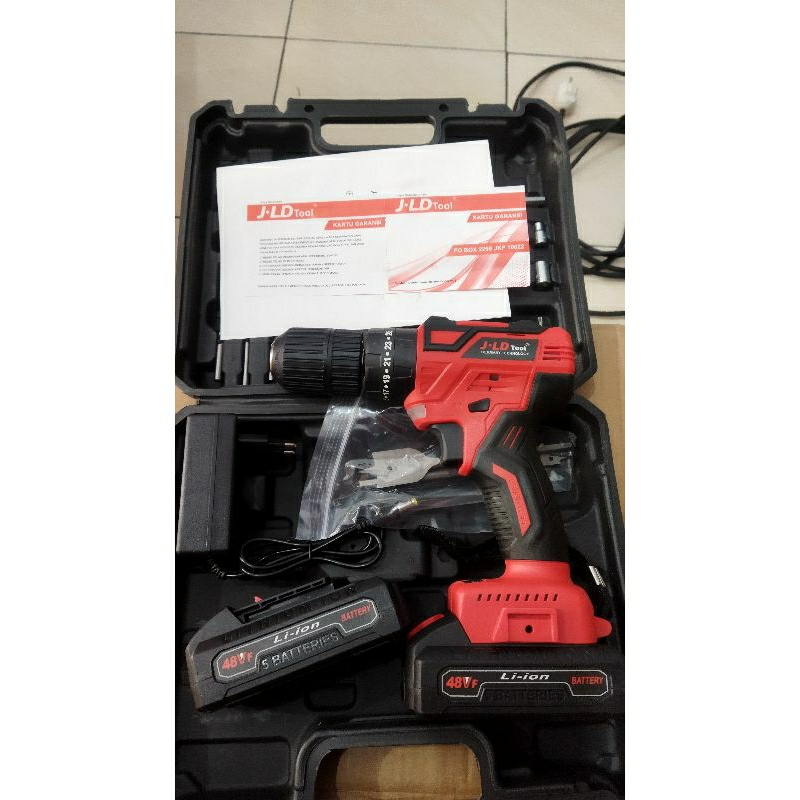 Bor baterai JLD Tool brushless 48vf kepala 13mm dengan mode beton
