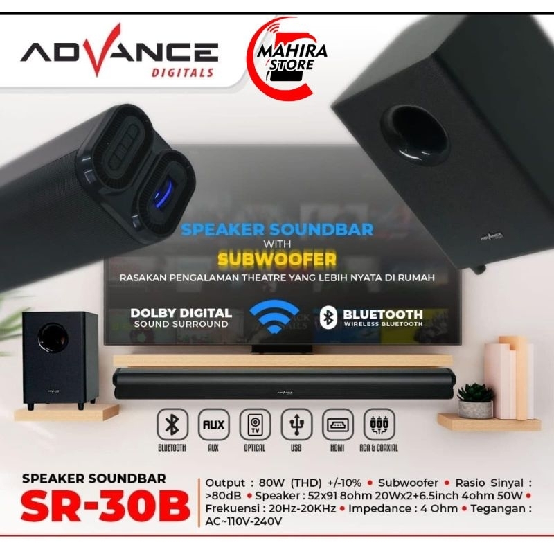 ADVANCE SPEAKER SOUNDBAR BT SR-30B