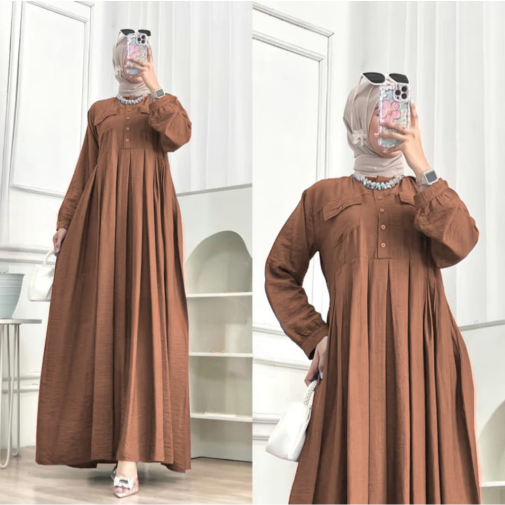 gamis terbaru 2026  kekinian gamis wanita dewasa baju gamis viral Hafsah MAXI gamis terbaru viral ti