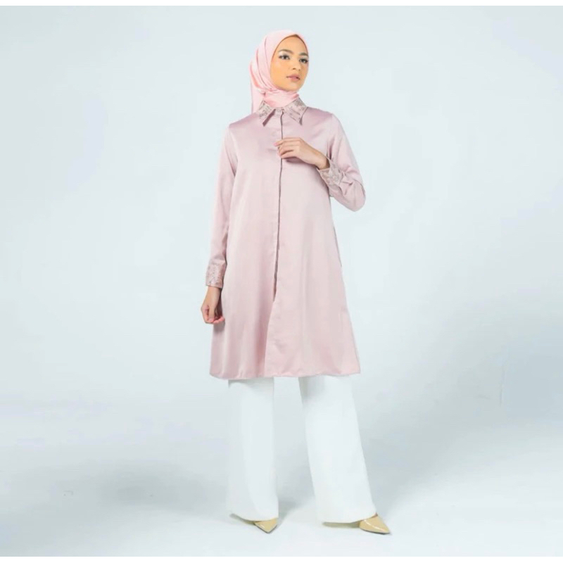 ZOYA FELIZA TUNIK - Midi dress warna peach terbaru dari zoya
