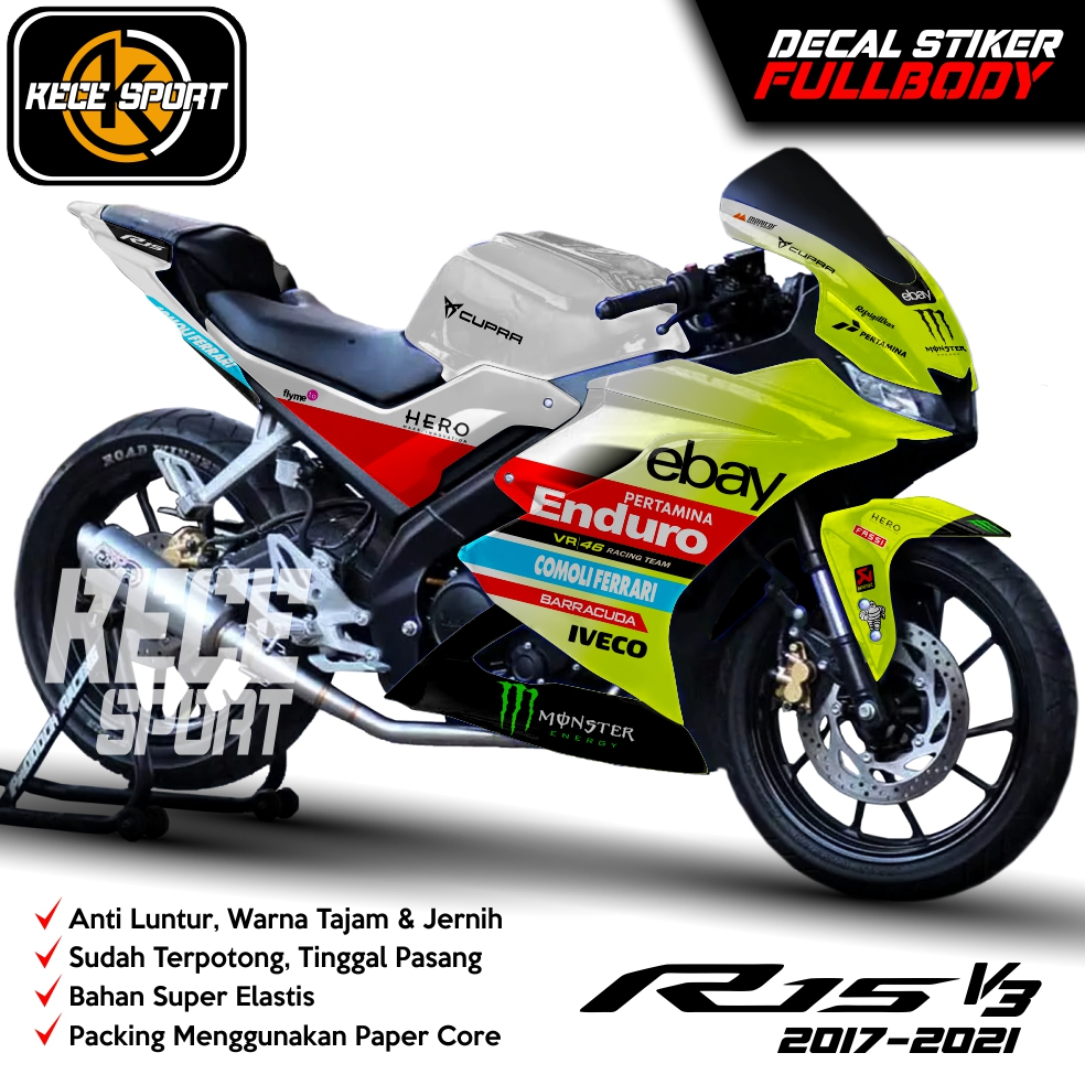 TERBARU Decal R15 V3 Sticker Striping Decal Motor Yamaha R15 V3, Sticker Decal R15 V3, Sticker R15 ,